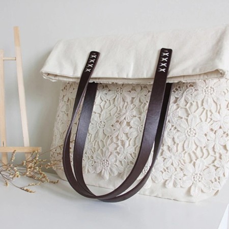 Handles for bag, pair, 52 ± 2 × 2 cm, beige color-6