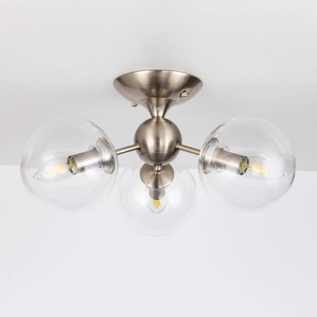 Ceiling chandelier CITILUX "Tommy" CL102131, 46x46x23.5 cm, 3x40W, E14, gray color gray-10
