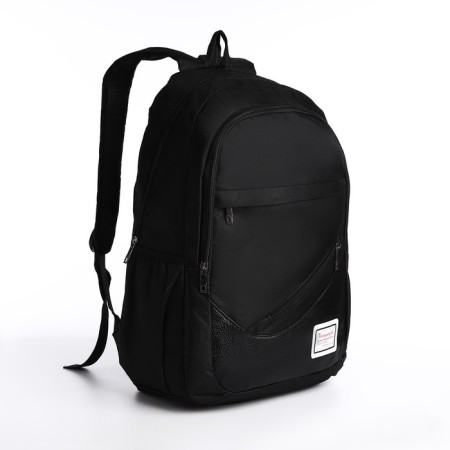 A backpack with a zipper, with USB, 4 outer pockets, bag, pencil case, black color-4