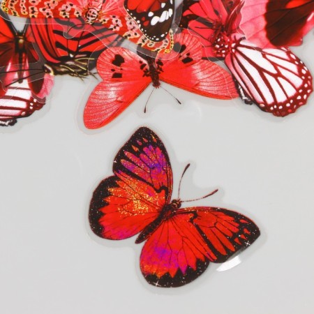 Stickers PVC "Red butterflies" set 40 pcs 8x7 cm-1