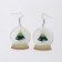 Acryl Earrings "New Year" balls with snow, colored in silver