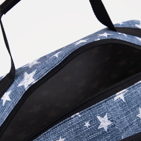 Road bag with lightning, outer pocket, long belt, blue color-2