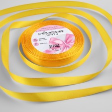 Satin tape, 10 mm × 23 ± 1 m, sunny color No. 16
