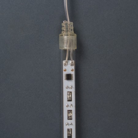 Garland "icicles" melting 0.3 m, IP44, transparent thread, 18 LED, white glow, overflows, 220 V-4