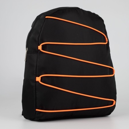 School backpack textile with lacing, black color-4