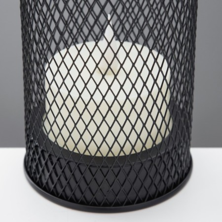 Nightlight "lantern with a candle" LED from batteries 2HAA Black 9.5x9.5x25.5 cm Risalux-4