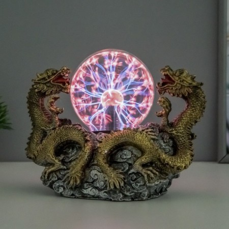 Plasma ball "Dragons" gold 23x12x18 cm Risalux-1