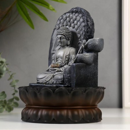 The desktop fountain from the network, backlight "Buddha" gray marble 30x20.5x20.5 cm-1