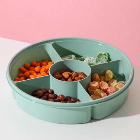 Menzhitsa with a lid, 5 sections, pistachio color-2