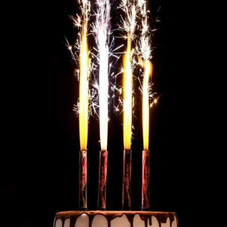 Candles Fountains for Cake "Color Sparks", 10 cm, 30 seconds, color flame, 4 pcs-4