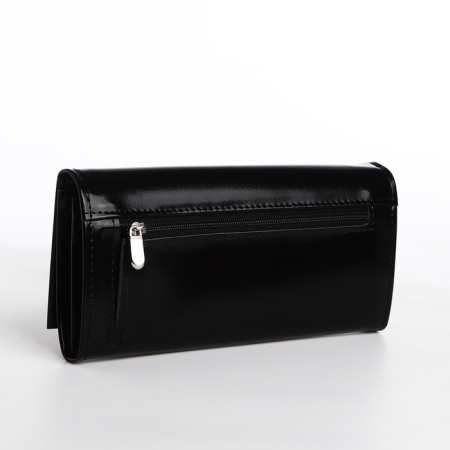 Women's wallet on the button, black color-1