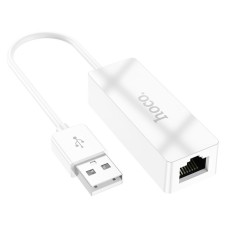 Adapter Hoco UA22, USB -A - Ethernet (100 MB), 15 cm, white