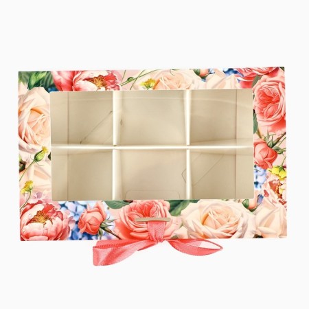 Box for 6 sweets with cells “Gift” 14.8 x 9.5 x 3.5 cm-2