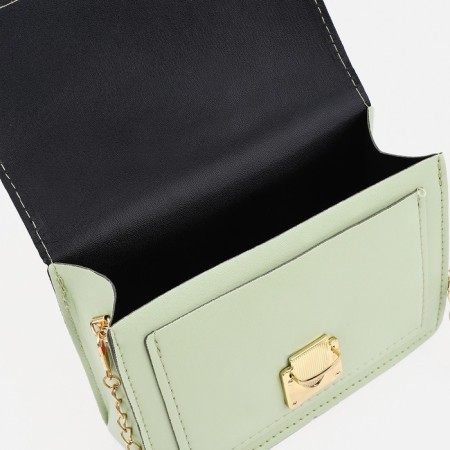 Bag Messenger Baby on fasteners, outer pocket, green color-2