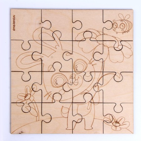 Wood painting "Bunny on a walk"-2