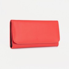 Women's wallet on the button, red color