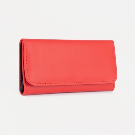 Women's wallet on the button, red color