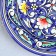 Plate of the Rishtan ceramics "Flowers", blue, flat, 17 cm