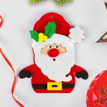 Set for creativity - Create a Christmas tree decoration from felt "Grandfather Frost Red Nose"