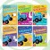 A set of iQ blocks with tasks, 6 pcs. 24 pp., 12 × 17 cm, blue tractor