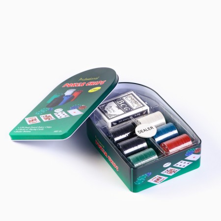 Poker, set for the game (maps 2 decks, chips 120 pcs.), With a face value, 57 x 40 cm-2