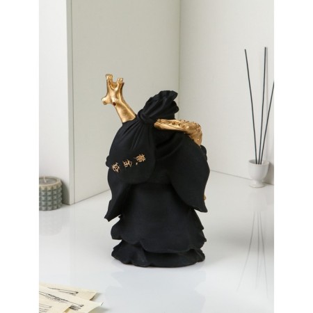 Figure "Necke", Polystone, 40 cm, black matte color-2