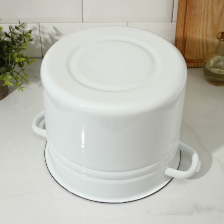 Pan without a decolle, 9 l, induction, handle mix, white color-3
