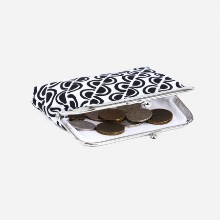 Women's wallet on the farmar, white/black color-1
