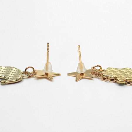 New Year! Earrings "New Year" snowman with toe, colored in gold-4