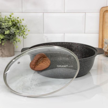 Granit Ultra Original, 3 l, glass cover, anti-stick coating, black color, black-1