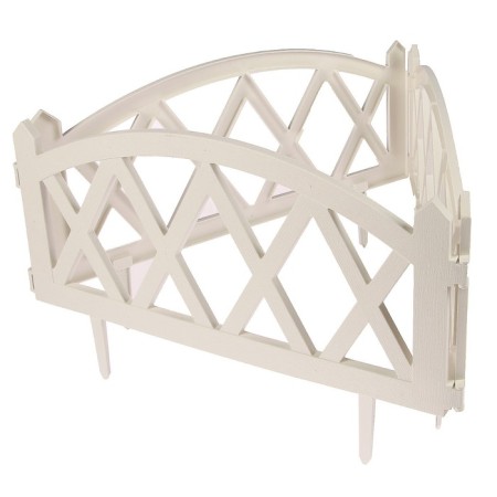 Decorative fence, 35 × 232 cm, 4 sections, plastic, white, Modern, Greengo-8