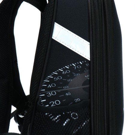 School backpack 38 x 30 x 16 cm, ergonomic back, stavia "monochrome", black-10