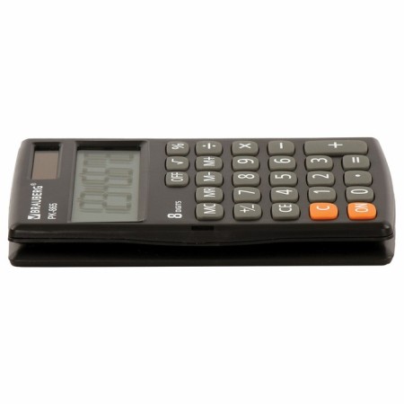 Brauberg PK-865-BK pocket calculator, 8-bit, 120 x 75 mm, double power, black-6