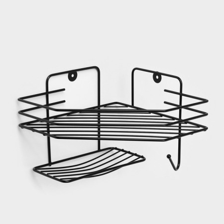 Carbon -wall regiment, wall, 1 tier, with a soap dish, 27.5 × 20 × 15.5 cm, black color is black