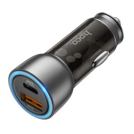 Hoco NZ8, 1 USB, 18 W, 1 Type-C, 25 W, PD + Qc, brown car.-2