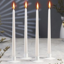 A set of antique candles, 2.2x 30 cm, 4 pieces, pearl metallic