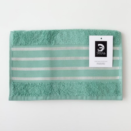 Terry "strips" green 30x70 cm, 100% cotton, 370g/m2-3