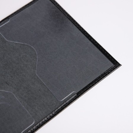 Cover for passport, embossing, crocodile, black color-5