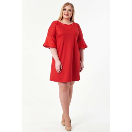 Women's dress, size 52, red color-1