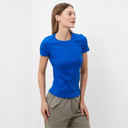 T-shirt female, color bright blue, size S (42)-4