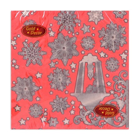 New Year's napkins Paper Gold Décor "New GD lantern on red" 3 layers, 33x33 cm, 20 pcs-1