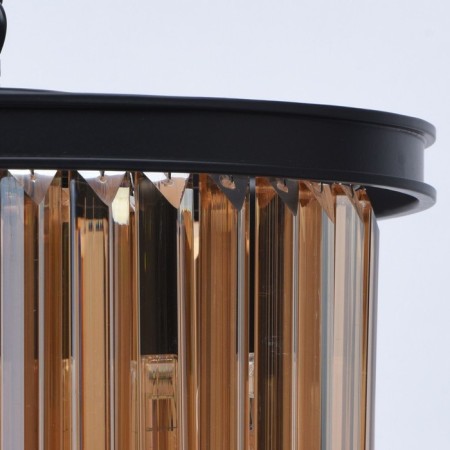 Goslar chandelier, 3x60W E14, black color, gold-3