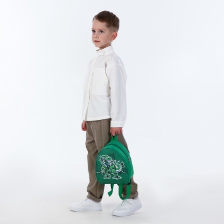 Children's backpack on the zipper "chosen", the color is green-6
