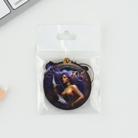 Key keychain wooden "Sagittarius", space, 4.5 x 6 cm-4