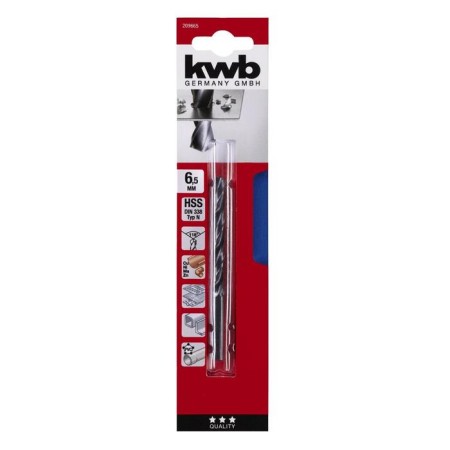 Metal drill KWB DIN338, 6.5x101 mm, sharpening angle 118 °, steel HSS-R-1