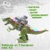 Dinosaur "Rex", shoots balls, works from batteries, light and sound, green color