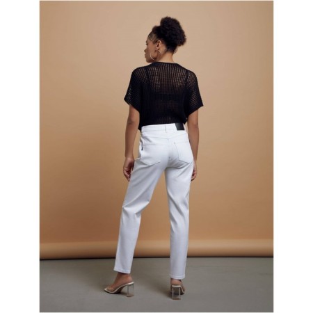 Women's jeans with a high landing CONTE Elegant Mom Fit, size XS, color White-3