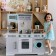 Children's wooden game kitchen "Bloom Style" with 4 objects of dishes