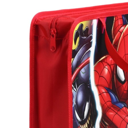 Plastic folder with A4 handles, on a zipper, 75x330x260 mm, spider-man-3