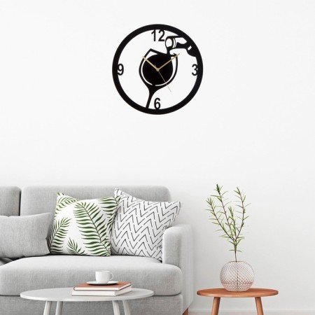 Wall watches of metal "glass of wine", silent, d-40 cm, aa-4